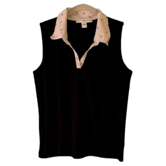 J Chaus Black Sleeveless V-Neck Top Medium - Picture 1 of 6